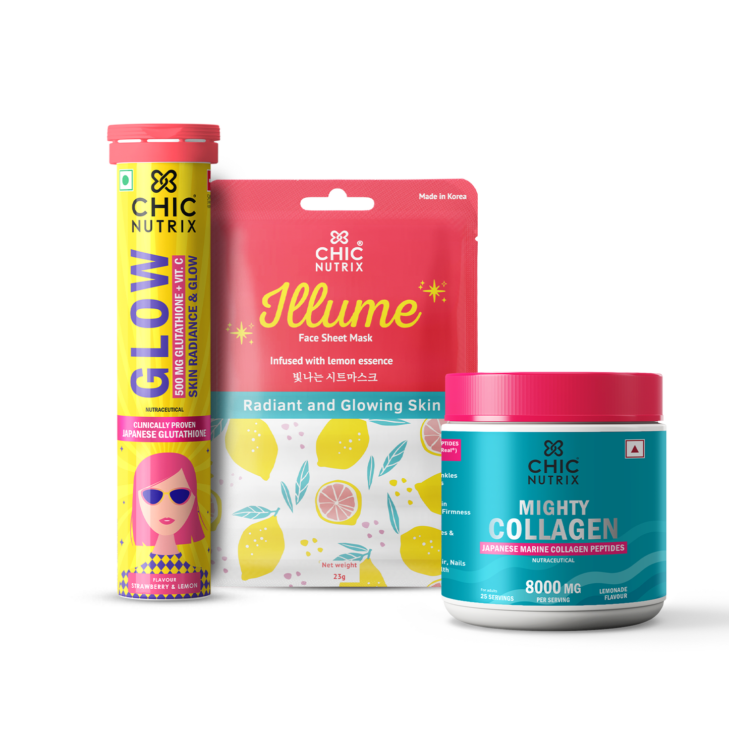Glow Routine – Chicnutrix Glow + Mighty Collagen + Illume