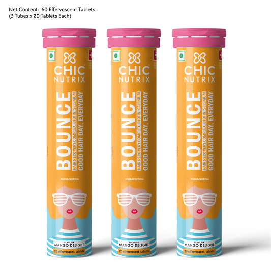 Bounce – Keratin Boosters & Biotin for Hair Growth & Hair Fall Control - Mango