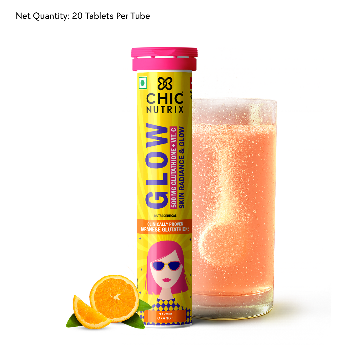 Glow – Glutathione Tablets for Skin Glow & Even-Toned Skin - Orange
