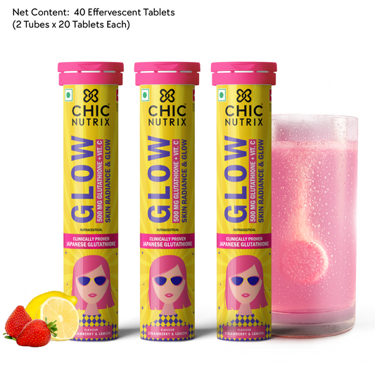 Glow – Glutathione Tablets for Skin Glow & Even-Toned Skin - Strawberry & Lemon