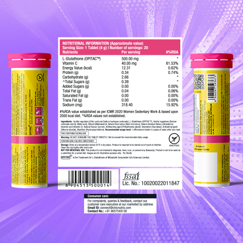 Glow – Glutathione Tablets for Skin Glow & Even-Toned Skin - Strawberry & Lemon