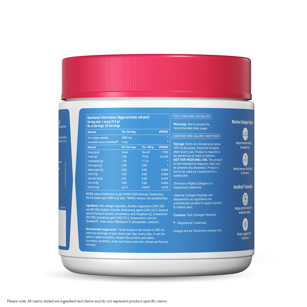 Mighty Collagen - Marine Collagen Supplement for Youthful Skin - Lemonade