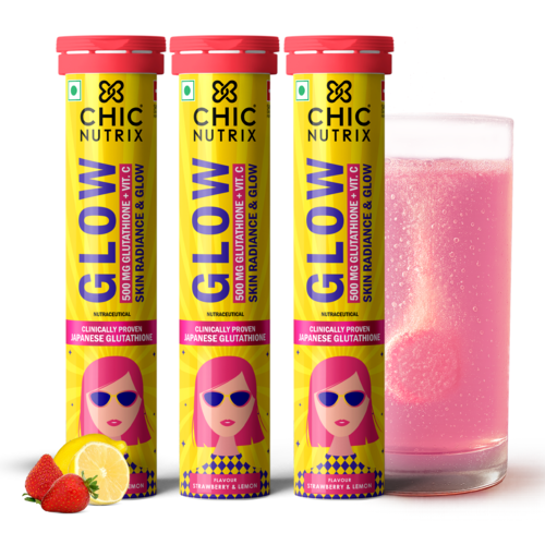 Glow – Glutathione Tablets for Skin Glow & Even-Toned Skin - Strawberry & Lemon