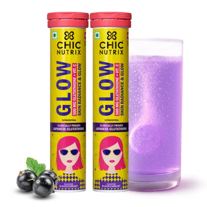 Glow – Glutathione Tablets for Skin Glow & Even-Toned Skin - Blackcurrent