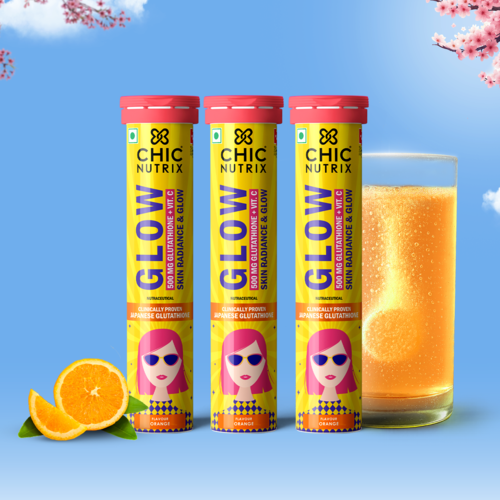 Glow - Glutathione Tablets for Skin Glow, Radiant & Even-Toned Skin - Orange