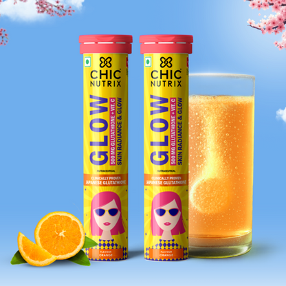 Glow - Glutathione Tablets for Skin Glow, Radiant & Even-Toned Skin - Orange