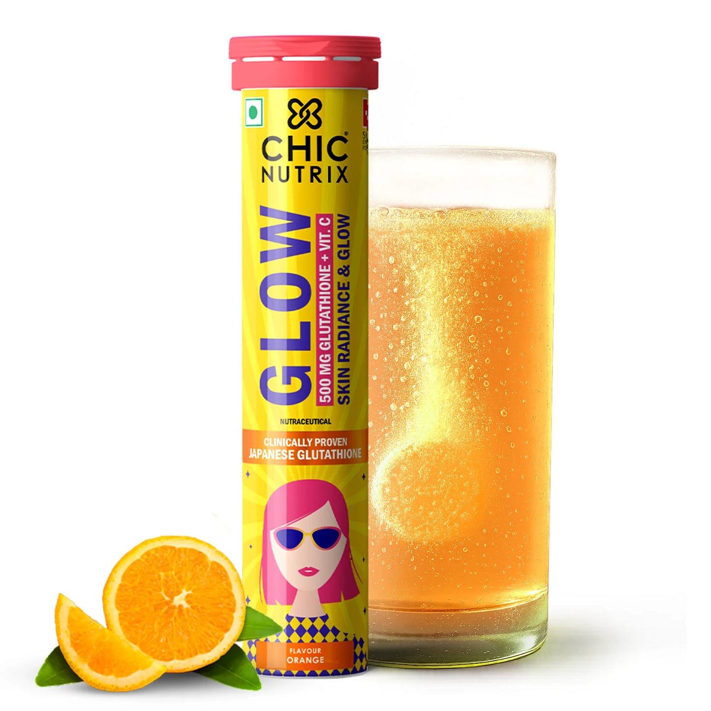 Glow – Glutathione Tablets for Skin Glow & Even-Toned Skin - Orange