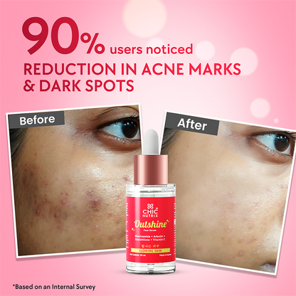 Outshine Korean Face Serum + Make up Pouch
