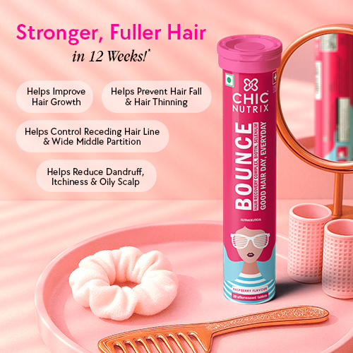 Bounce – Keratin Boosters & Biotin for Hair Growth & Hair Fall Control - Raspberry