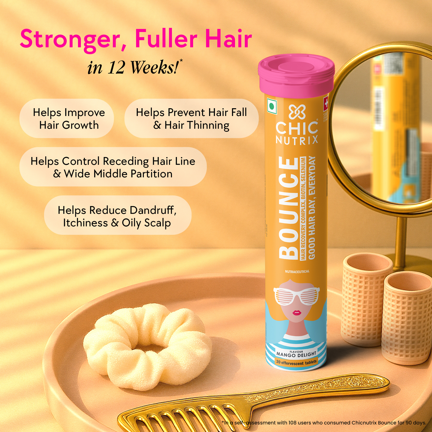 Bounce – Keratin Boosters & Biotin for Hair Growth & Hair Fall Control - Mango