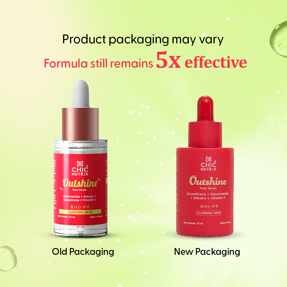 Outshine Korean Face Serum – Fades Dark Spots & Brightens Skin with Glutathione, Niacinamide & Vitamin C