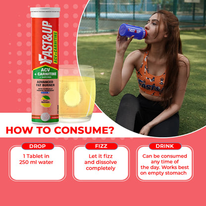 Fast&Up ACV + Carnitine + Garcinia for Weight Loss - Lemon