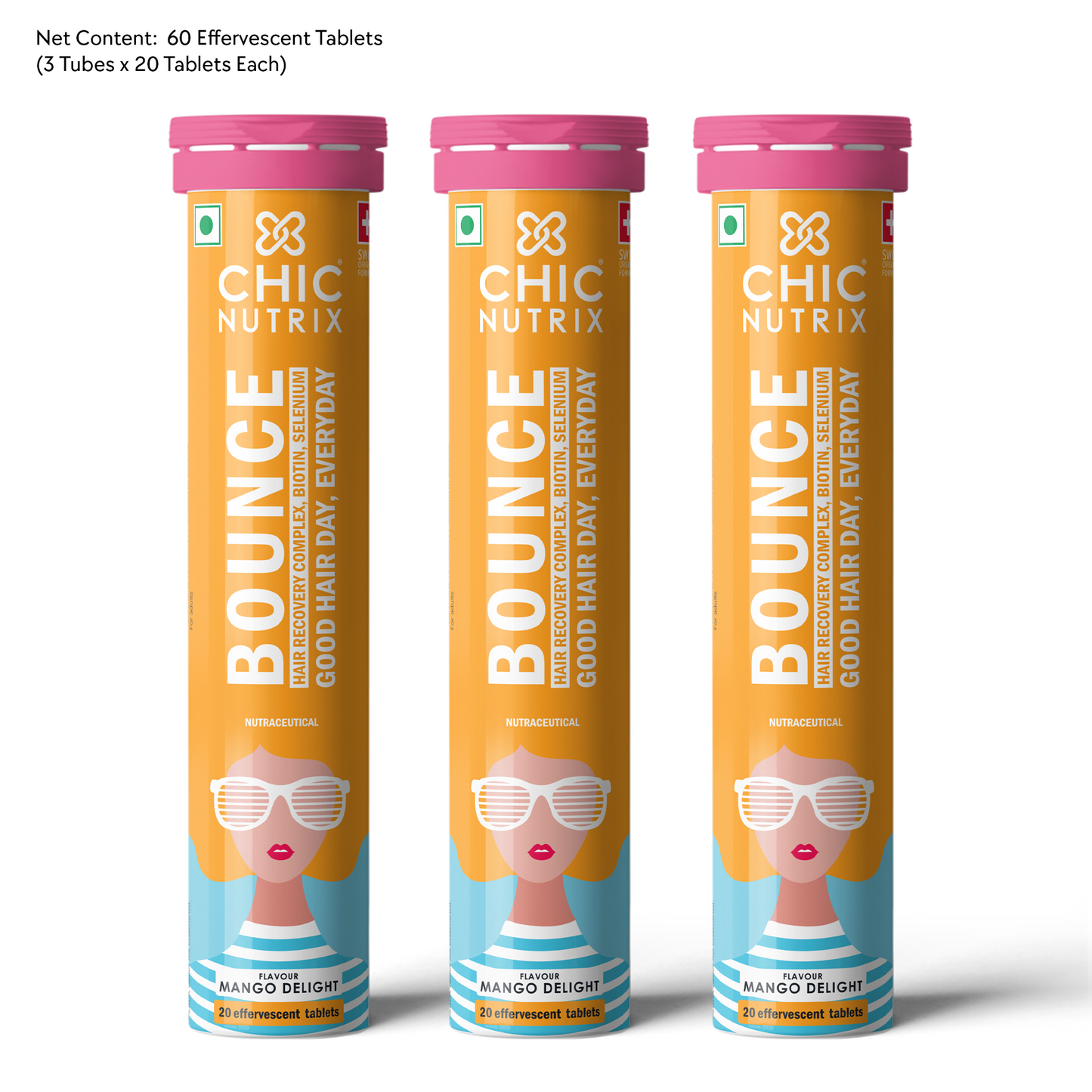 Bounce – Keratin Boosters & Biotin for Hair Growth & Hair Fall Control - Mango