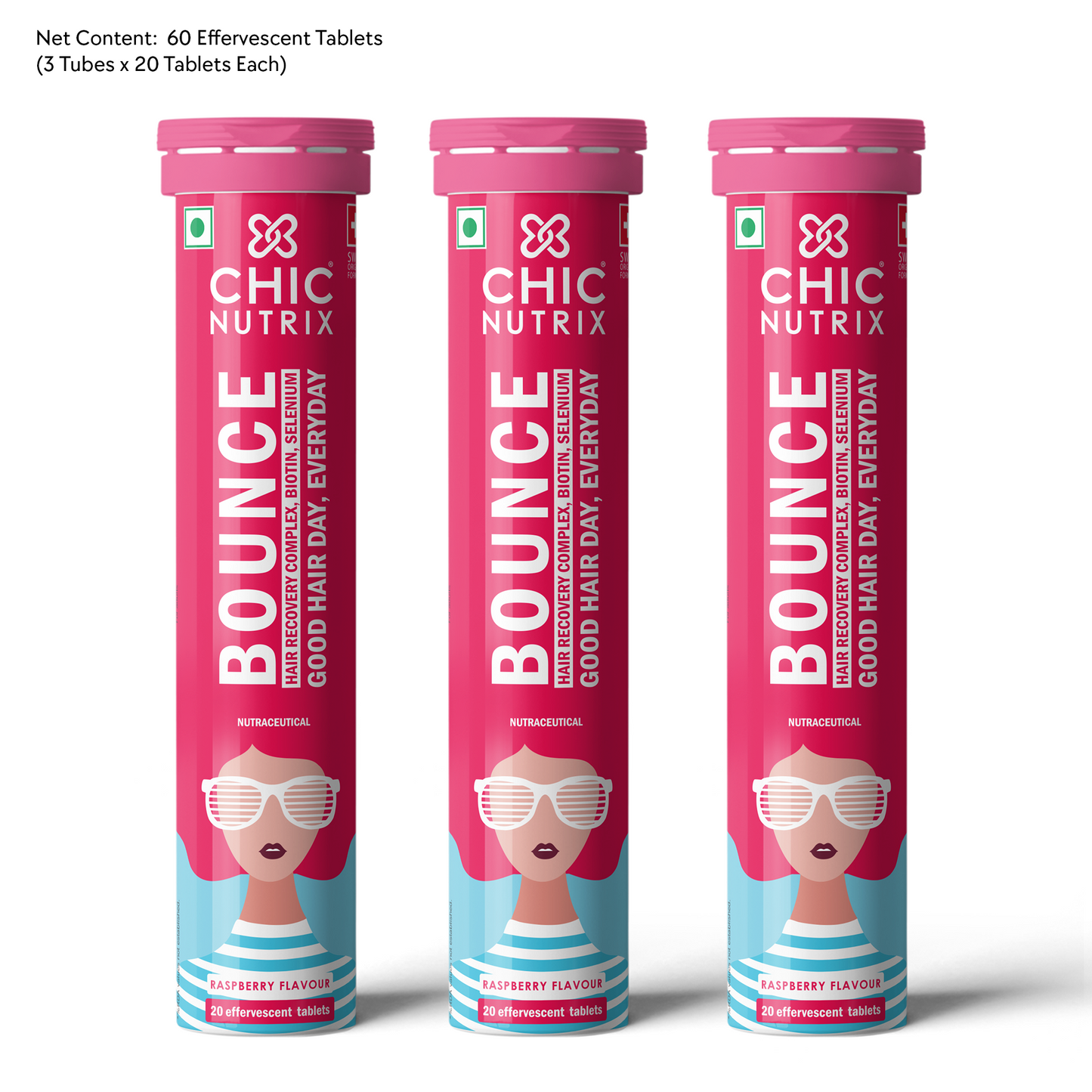 Bounce – Keratin Boosters & Biotin for Hair Growth & Hair Fall Control - Raspberry