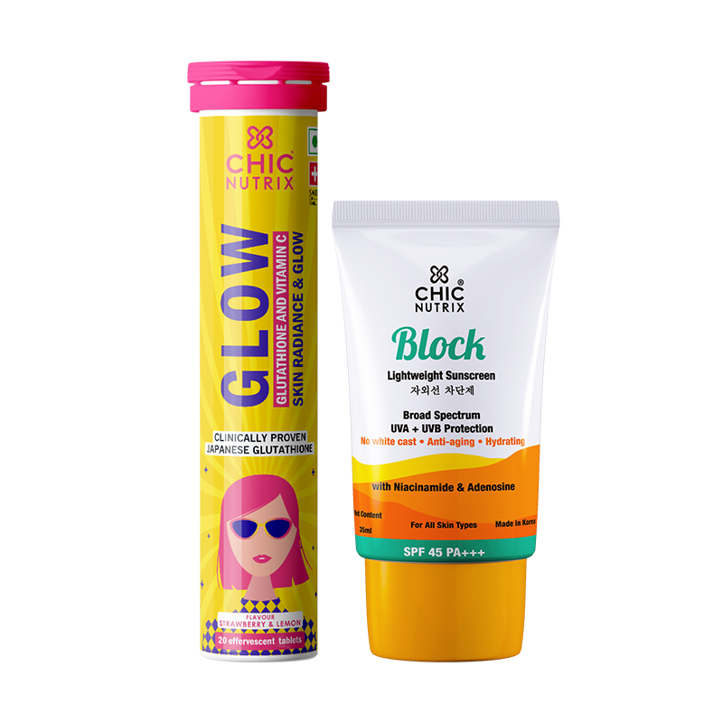 Skin Glow Protection Routine - Chicnutrix Glow + Block