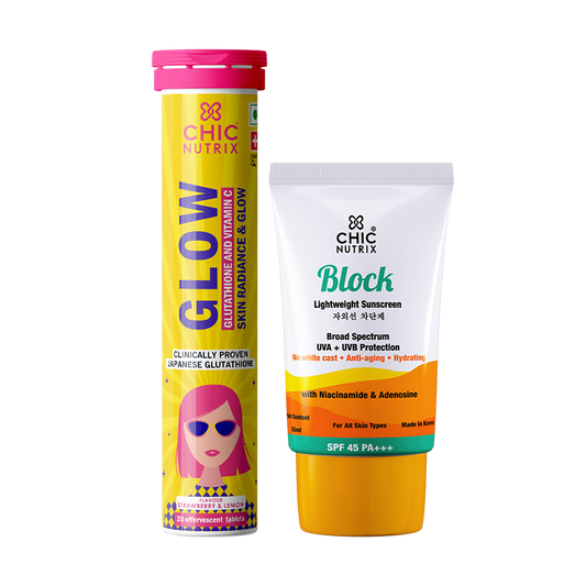 Skin Glow Protection Routine - Chicnutrix Glow + Block