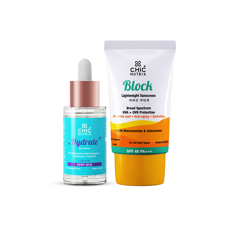 Chicnutrix Hydrate & Block - Skin Hydration + Protection Bundle