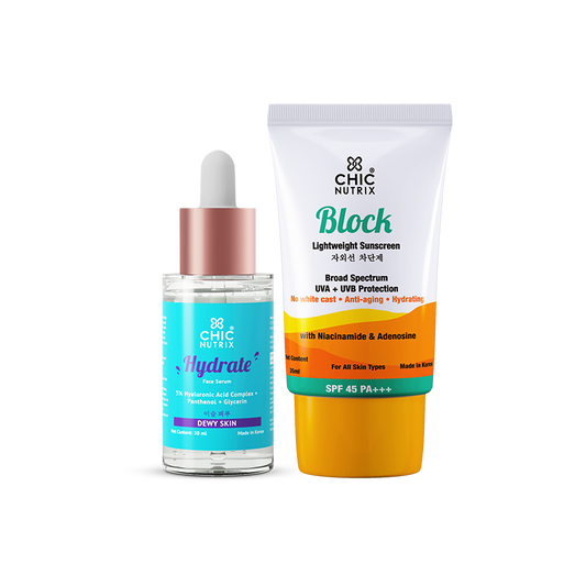 Chicnutrix Hydrate & Block - Skin Hydration + Protection Bundle