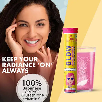 Chicnutrix Glow Glutathione Tablets – 100% Japanese OPITAC™ Glutathione & Vitamin C for Skin Brightening