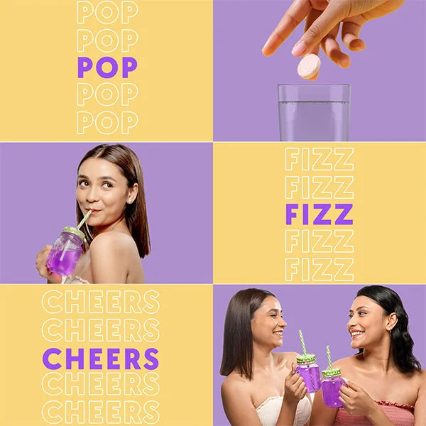 Chicnutrix Glow Glutathione Tablets – Pop, Fizz & Cheers for Skin Glow & Even-Toned Complexion - Black Currant