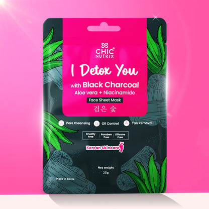 Korean Black Charcoal Face Sheet Mask