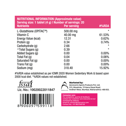 Glow – Glutathione Tablets for Skin Glow & Even-Toned Skin - Blackcurrent