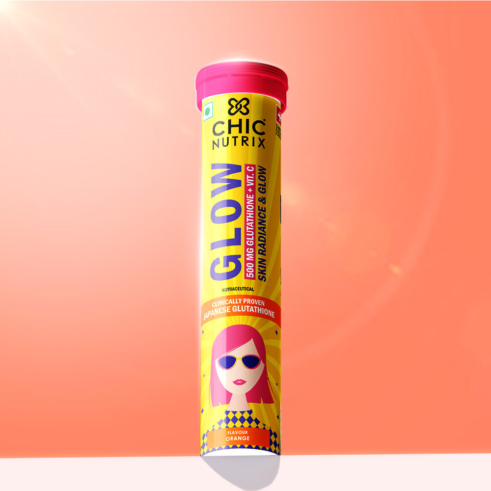 Glow - Glutathione Tablets for Skin Glow, Radiant & Even-Toned Skin - Orange