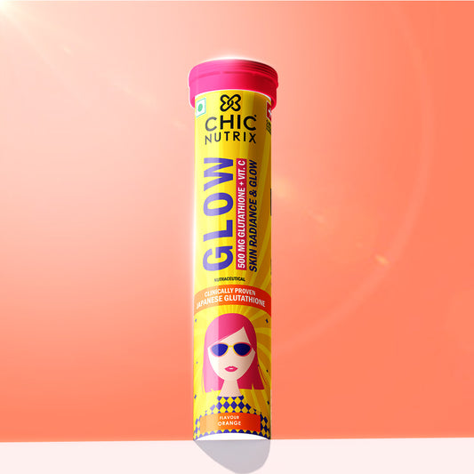 Glow - Glutathione Tablets for Skin Glow, Radiant & Even-Toned Skin - Orange