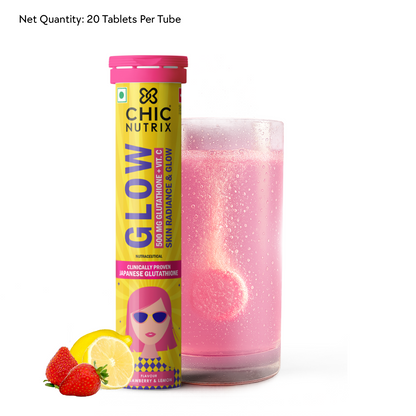 Glow – Glutathione Tablets for Skin Glow & Even-Toned Skin - Strawberry & Lemon