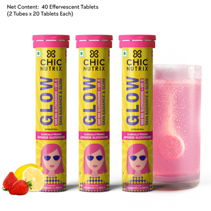 Glow – Glutathione Tablets for Skin Glow & Even-Toned Skin - Strawberry & Lemon