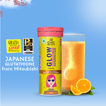 Glow - Glutathione Tablets for Skin Glow, Radiant & Even-Toned Skin - Orange