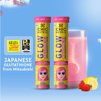 Glow - Glutathione Skin Glow & Skin Brightening Tablets - Strawberry & Lemon