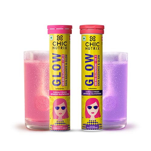 Glow – Glutathione Tablets for Skin Glow & Even-Toned Skin - Strawberry & Lemon + Blackcurrant
