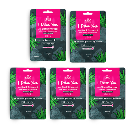 Korean Black Charcoal Face Sheet Mask
