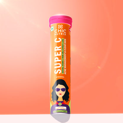 Chicnutrix Super C Vitamin C Effervescent Tablets | 1000mg Amla Extract with Vitamin C & Zinc