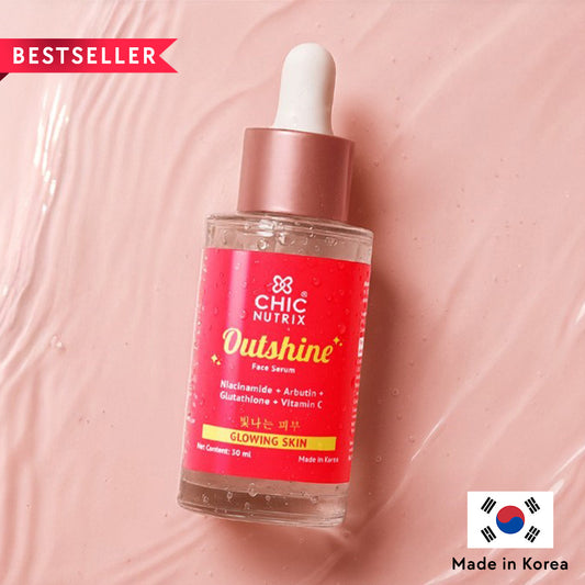 Outshine Korean Face Serum – Fades Dark Spots & Brightens Skin with Glutathione, Niacinamide & Vitamin C