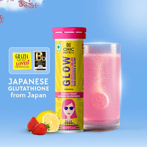 Glow - Glutathione Skin Brightening & Even-Tone Skin Tablets - Strawberry & Lemon