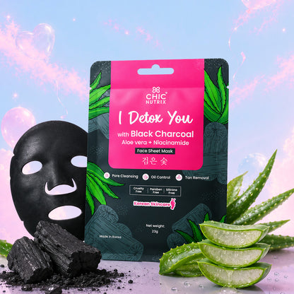 Korean Black Charcoal Face Sheet Mask